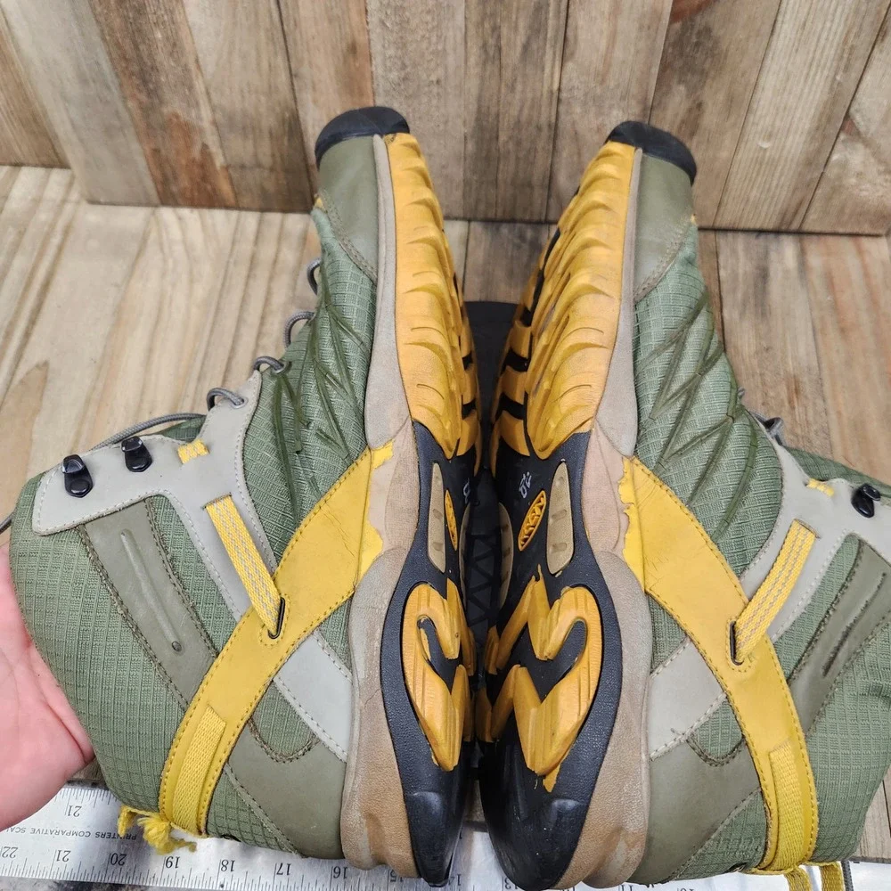 Keen Marshall Mid WP Mens 14 Waterproof Hiking Boots Olive Green Yellow 1009542